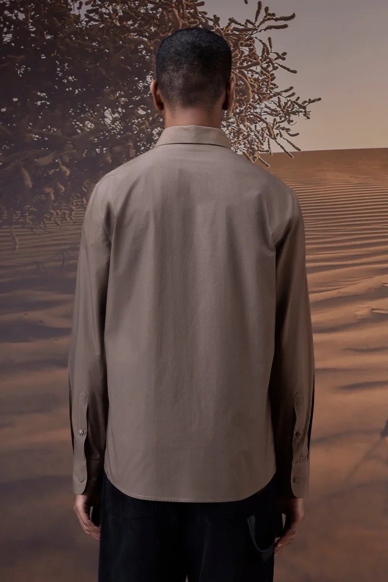 Genes Lecoanet Hemant Classic Giza Poplin Shirt - Beige